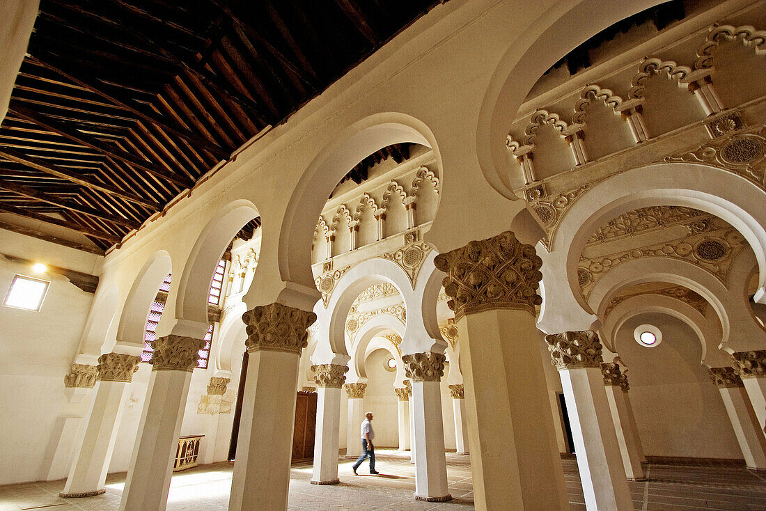 Synagogue of Santa María la Blanca, mudejar style built 12th century. Toledo. Castilla-La Mancha, Spain