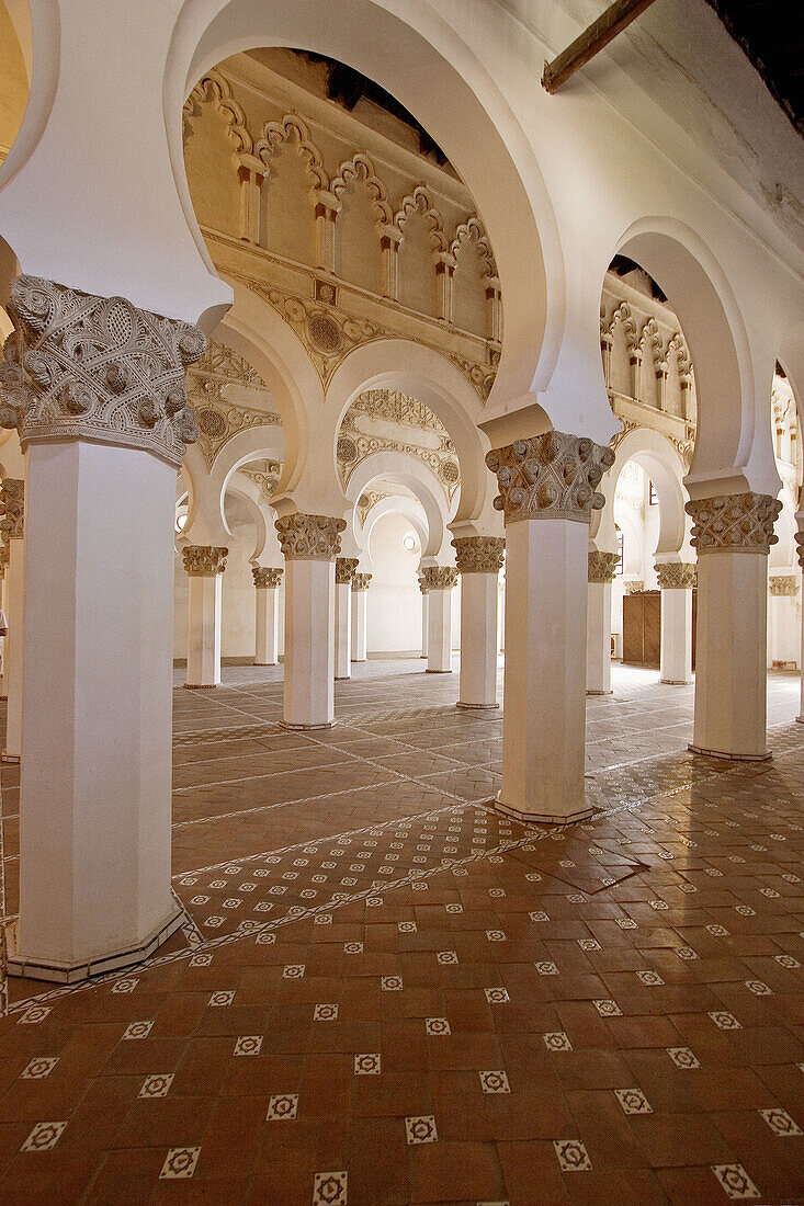 Synagogue of Santa María la Blanca, mudejar style built 12th century. Toledo. Castilla-La Mancha, Spain