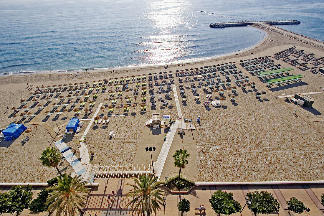 Fuengirola beaches and promenade. Málaga province. Costa del Sol. Andalusia, Spain