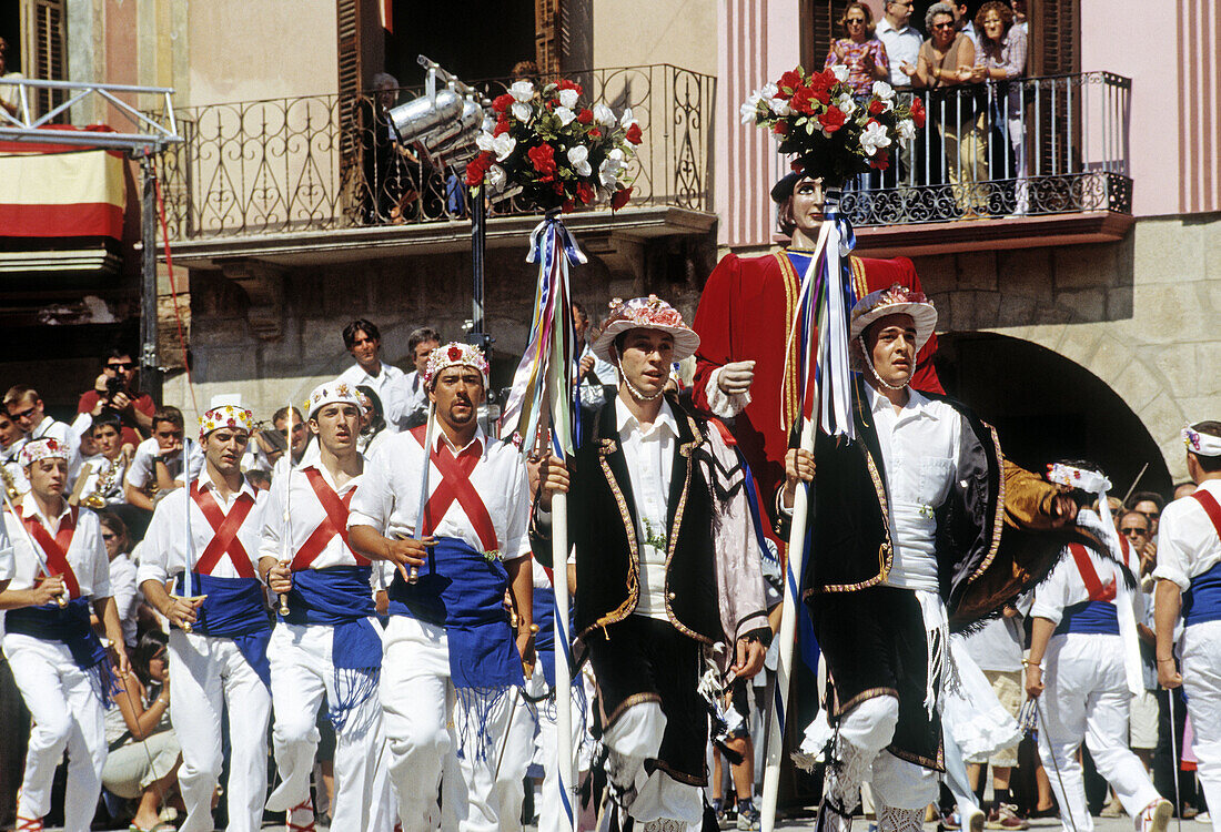 Traditional dances during San Miguel traditional festivities. Graus. Huesca province. Spain