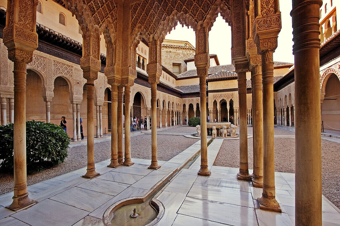 Patio de los Leones. Alhambra. Granada. Andalucia. Spain.