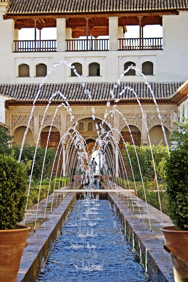 Patio de la Acequia. Generalife. Alhambra. Granada. Andalucia. Spain.