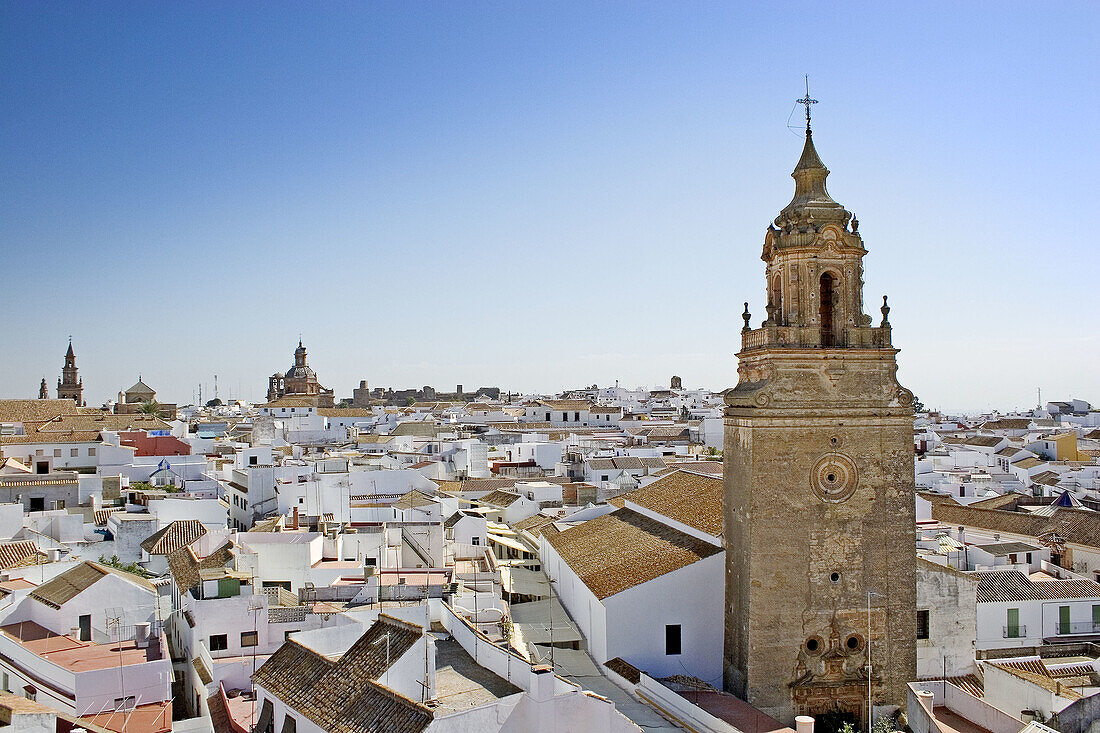 San Bartolomé church and general view. Carmona. Sevilla province. Andalucia. Spain.