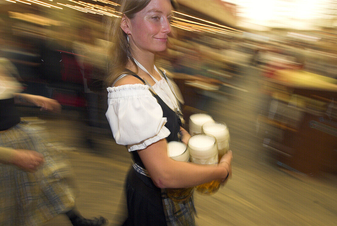 Oktoberfest beer tent. Munich, Bavaria, Germany