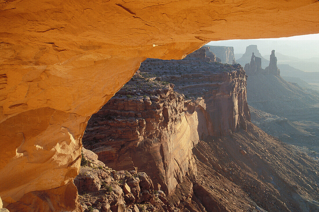 USA, UTAH, Mesa Arch, sunrise over the canyon lands National Park