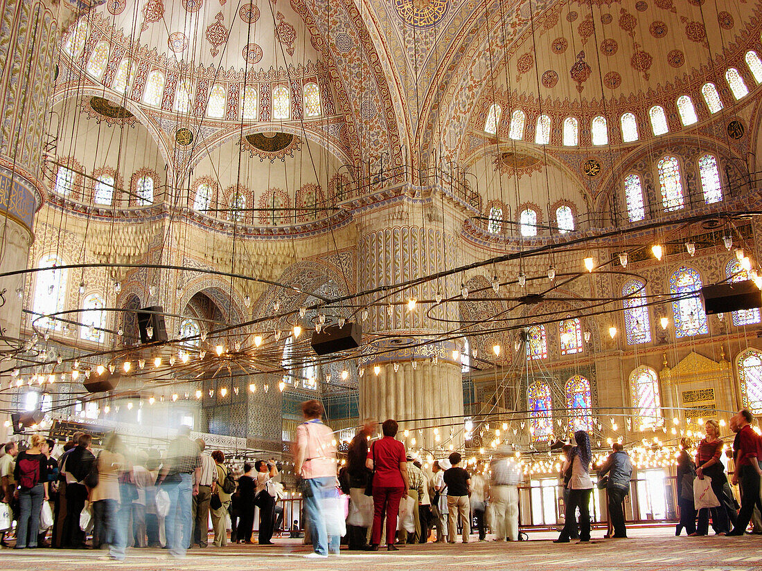 Daytime Interior Blue Mosque Istanbul Turkey