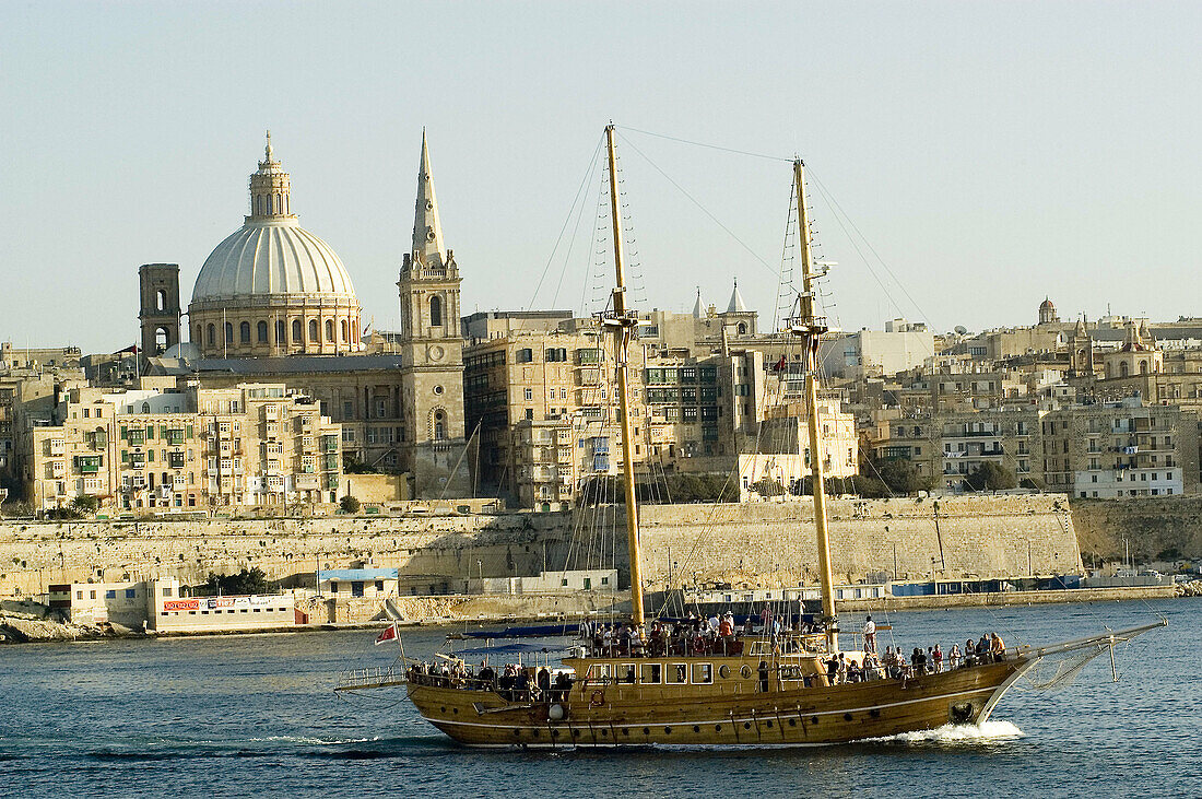 Overview. Carmelite Church and Saint Pauls Cathedral. Valletta. Malta
