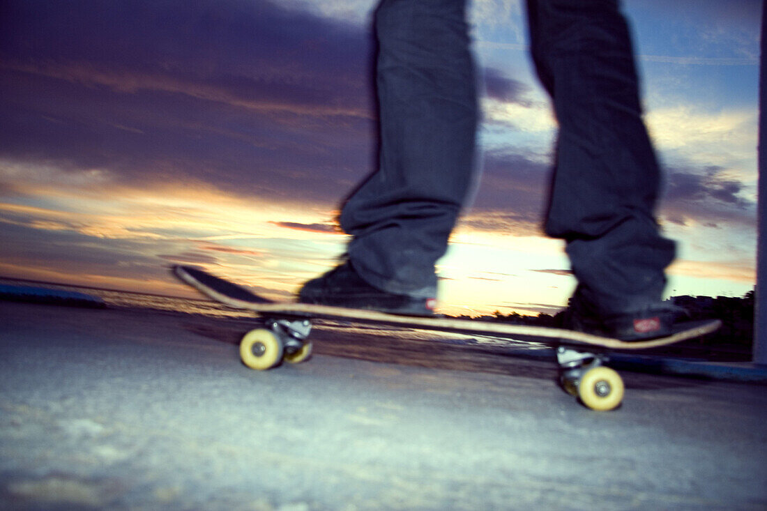 Skater. Sitges. Barcelona province. Catalonia. Spain.