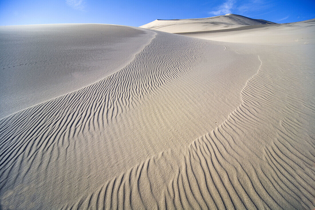 Shifting sands at Eureka Dunes in  Death Valley National Park, California. USA.