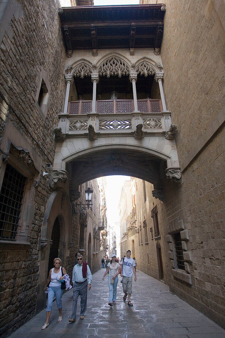 Carrer del Bisbe, Gothic Quarter, Barcelona, Spain