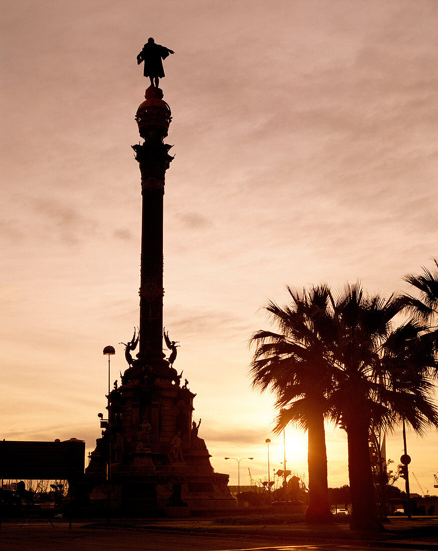 Monument to Christopher Columbus. Barcelona. Catalonia. Spain