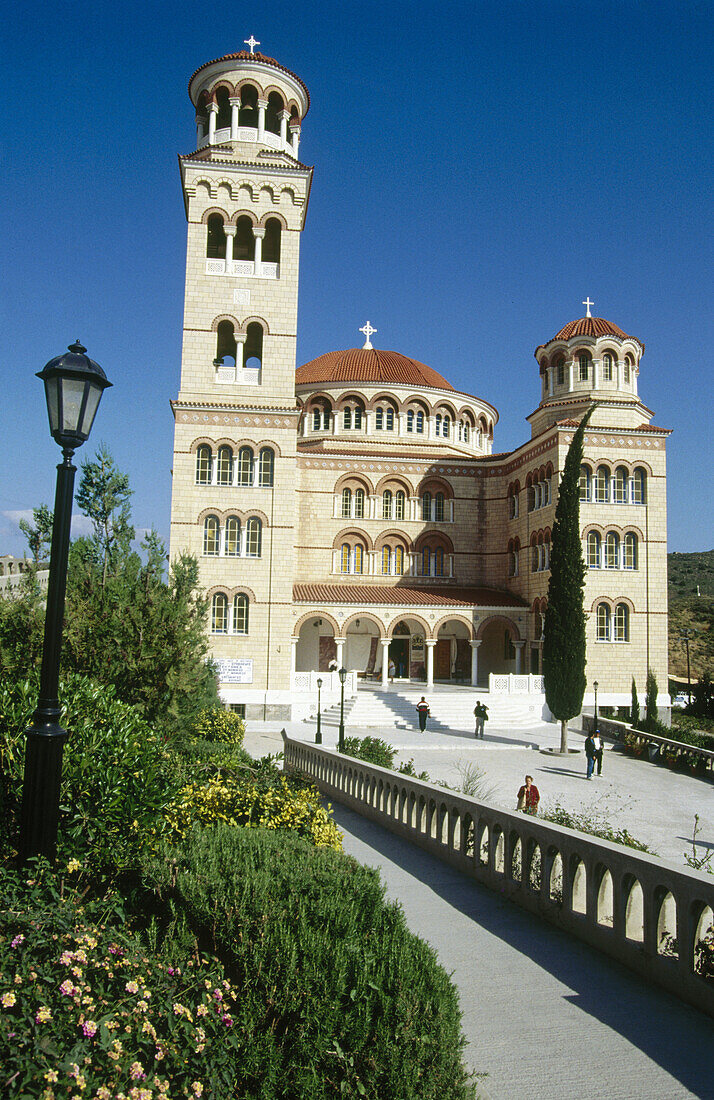 Agios Nectarios cathedral, Aegina. Saronic Gulf, Greece