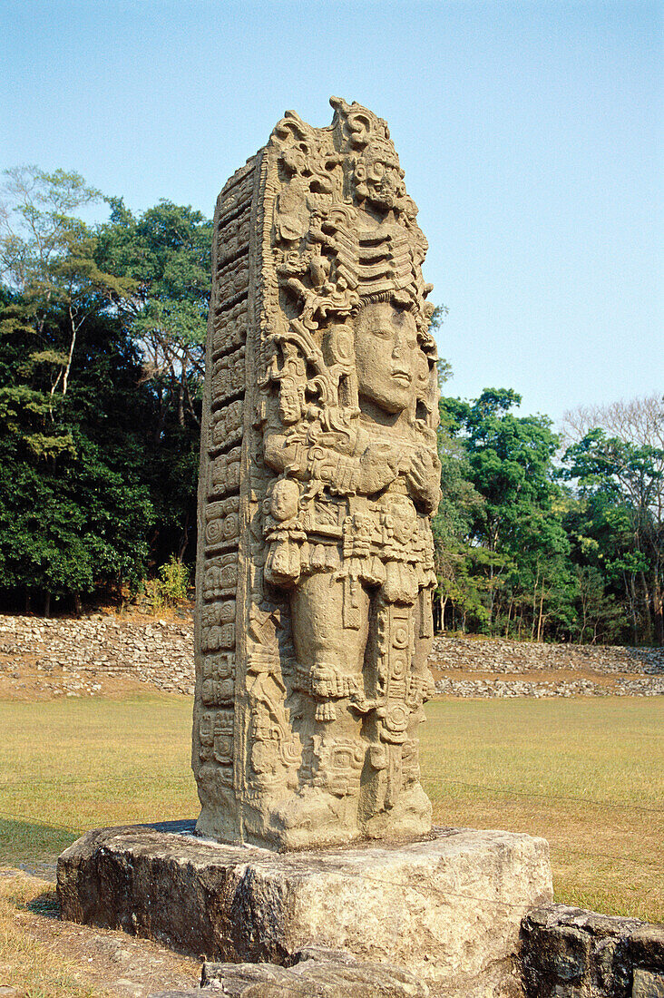 Stela. Mayan ruins of Copan. Honduras