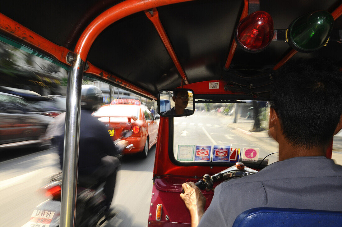 Tuk Tuk Fahrt, Fahrt mit Rikscha, Bangkok, Thailand