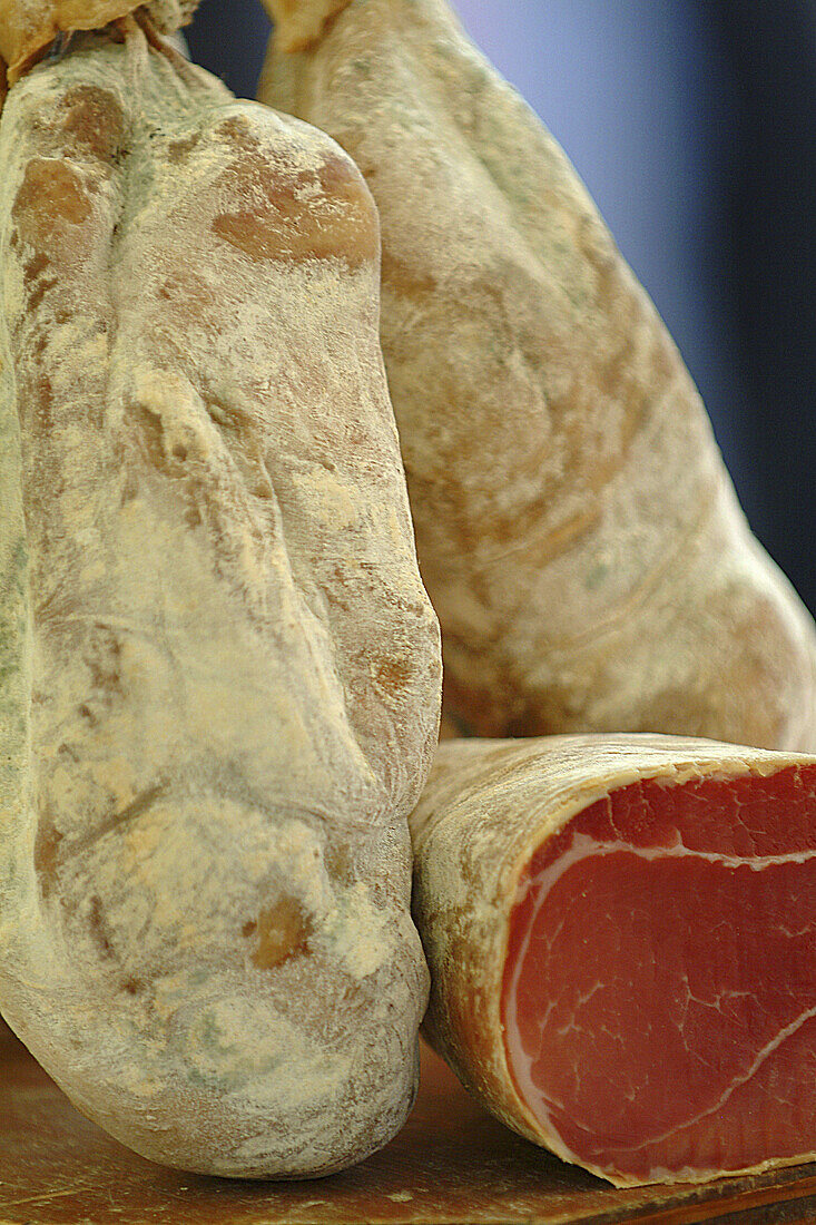 Fresh parma ham, close-up