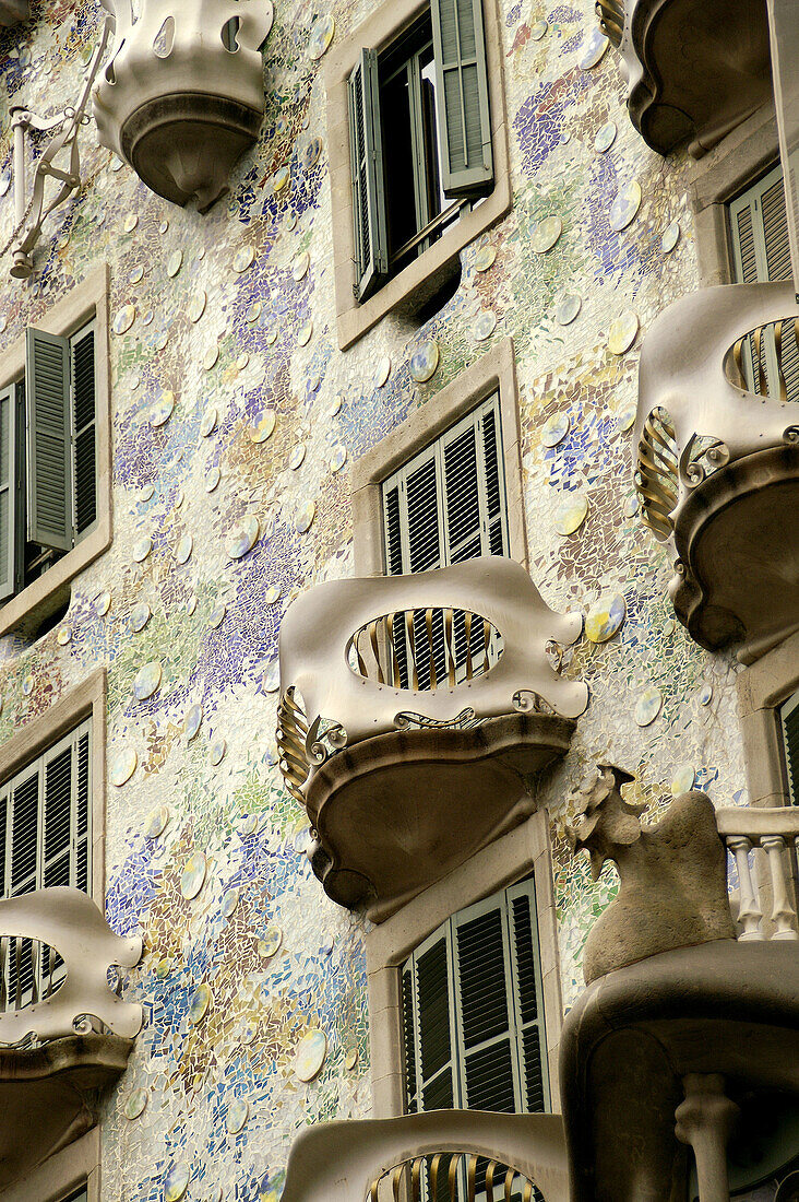 Detail of Batlló House. Barcelona. Catalonia, Spain
