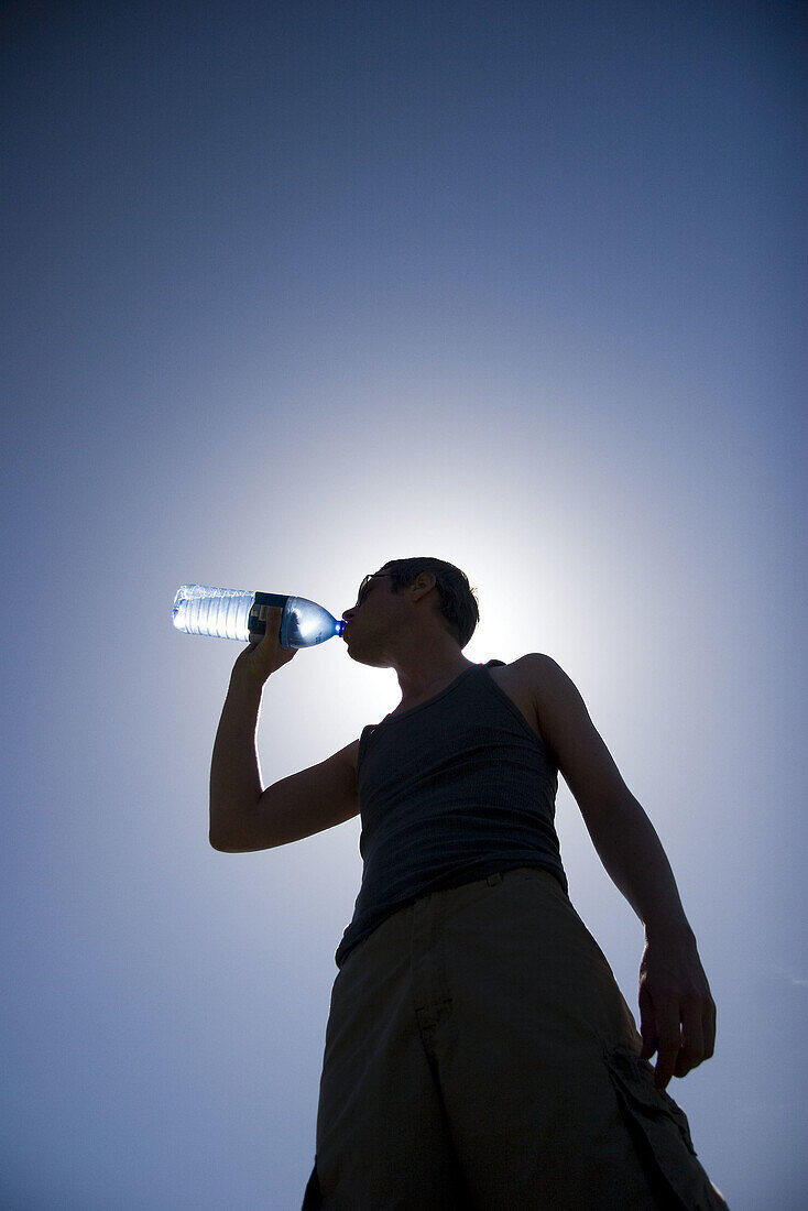 Man drinking water