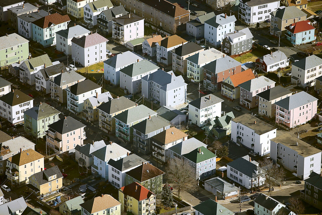 Lines of houses. New England, USA