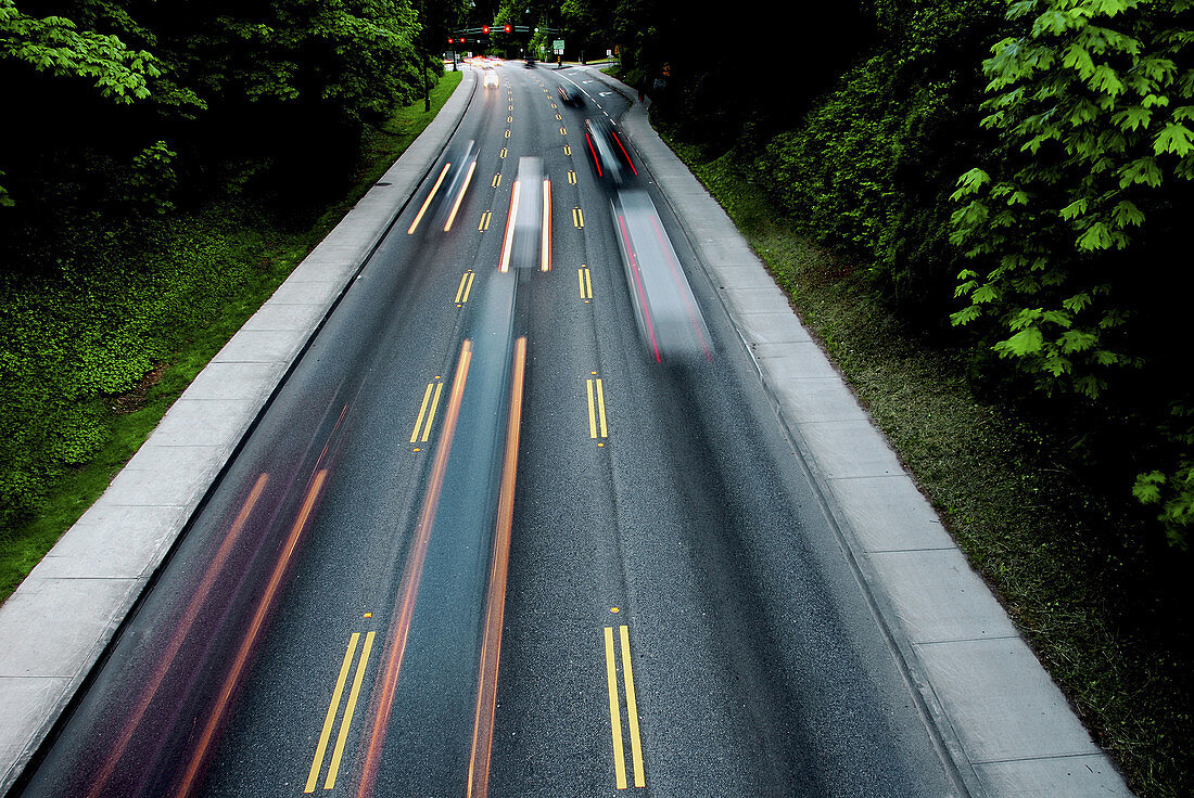 Traffic, Georgia street, Vancouver, British Columbia, Canada