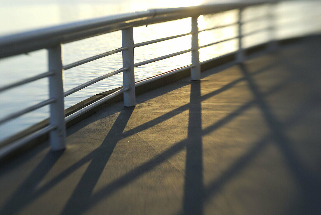 railing on waterfront pier