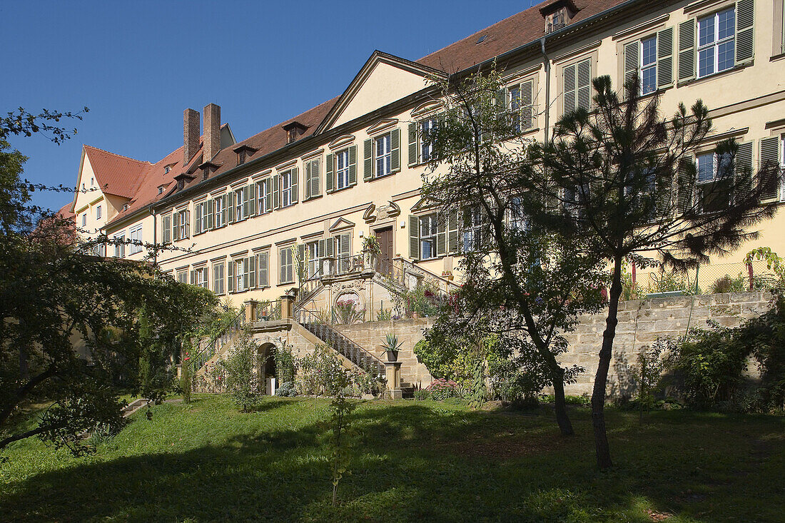 Bamberg, Bayern, Bavaria, Deutschland, Germany, world cultural heritage, Architecture, Domstrasse 5, build 1705/6, Gartenfassade, facade of the gardenside