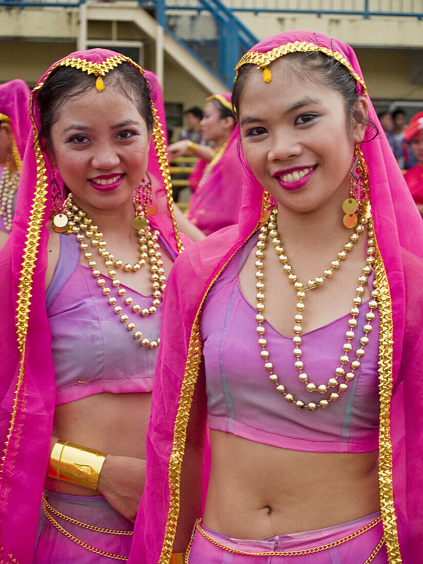 smiling belly dancers, Sinulog Festival, Cebu, Philippines