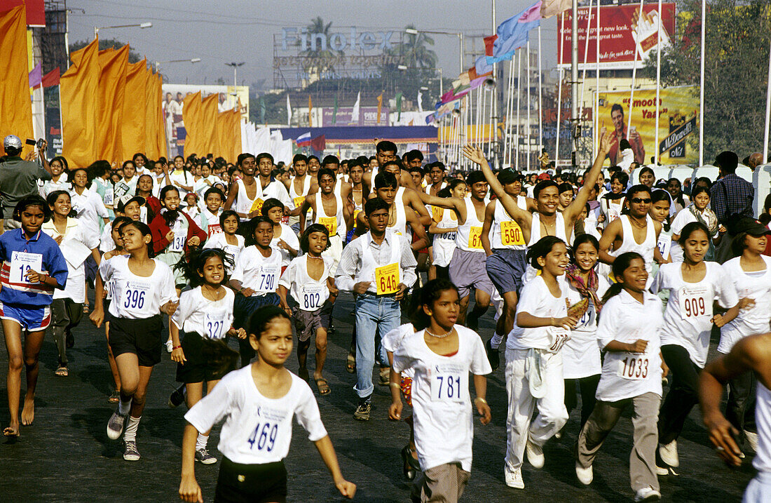 Pune International Marathon. participents ran 42 kms. Pune, Maharasthra, India