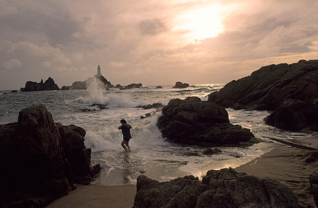 Europe, Great Britain, England, channel island Jersey, lighthouse La Corbiere