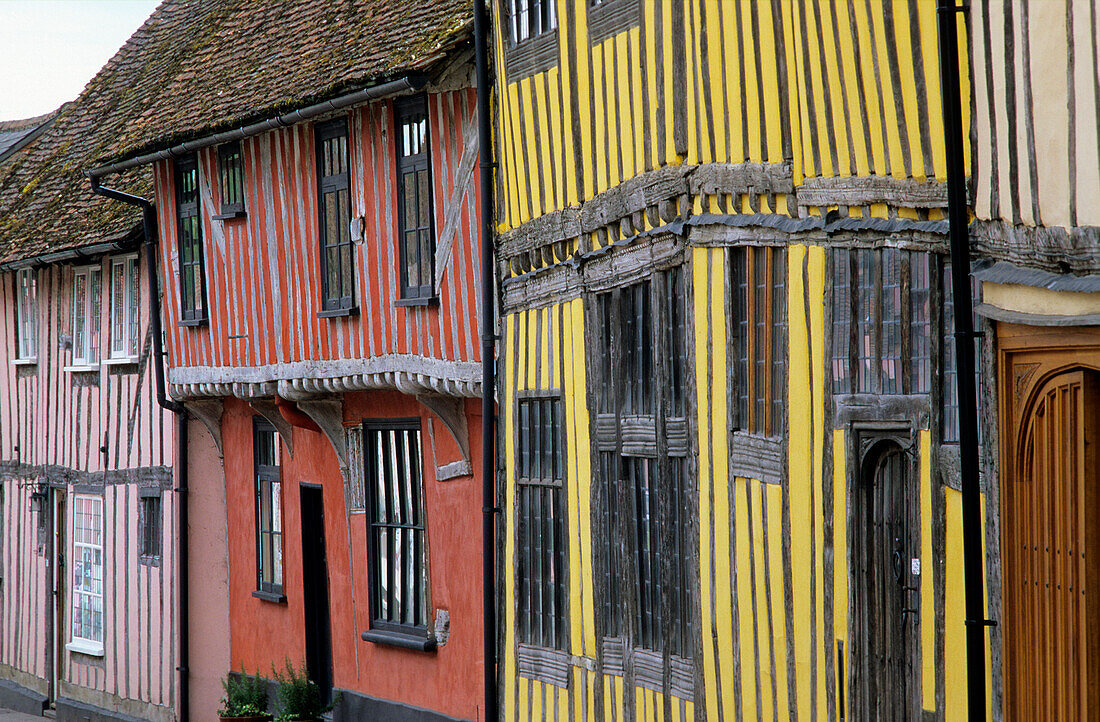 Europe, England, Suffolk, Lavenham, East Anglia, half timbered houses
