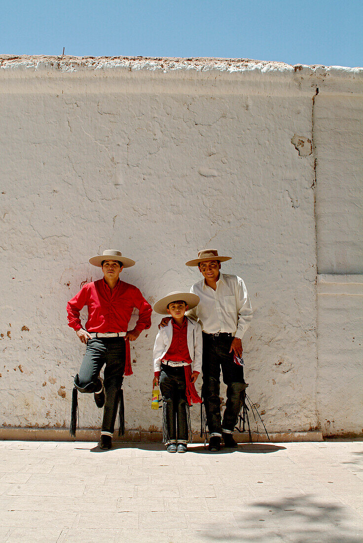 Three caballeros in San Pedro de Atacama, Chile, South America