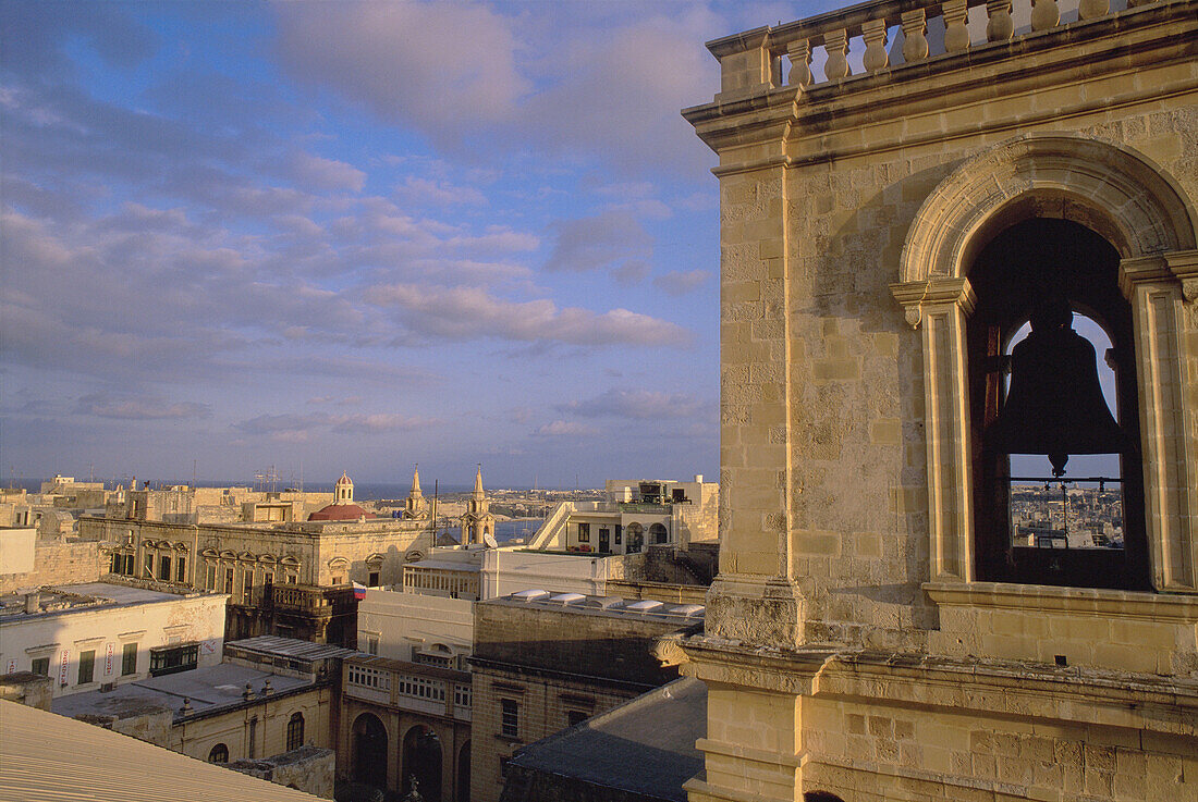 Elevated view from St. Johns Cathedral. Valletta. Malta