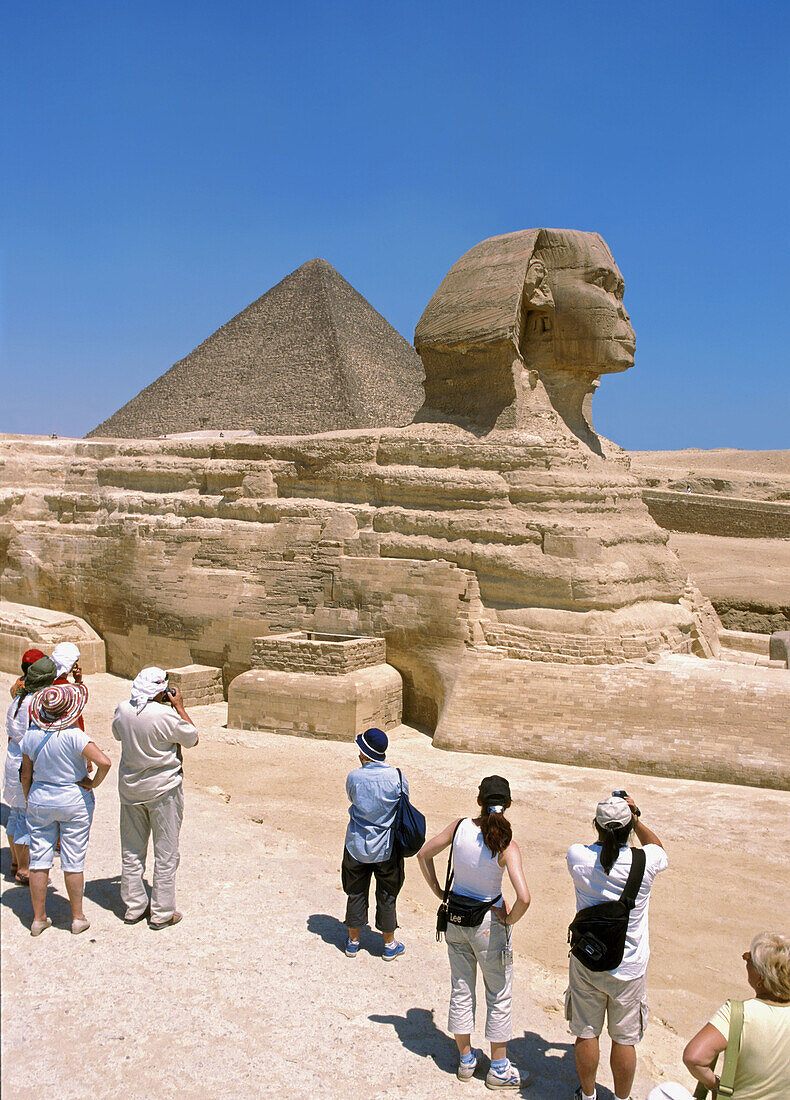 People looking at Sphinx, Egypt