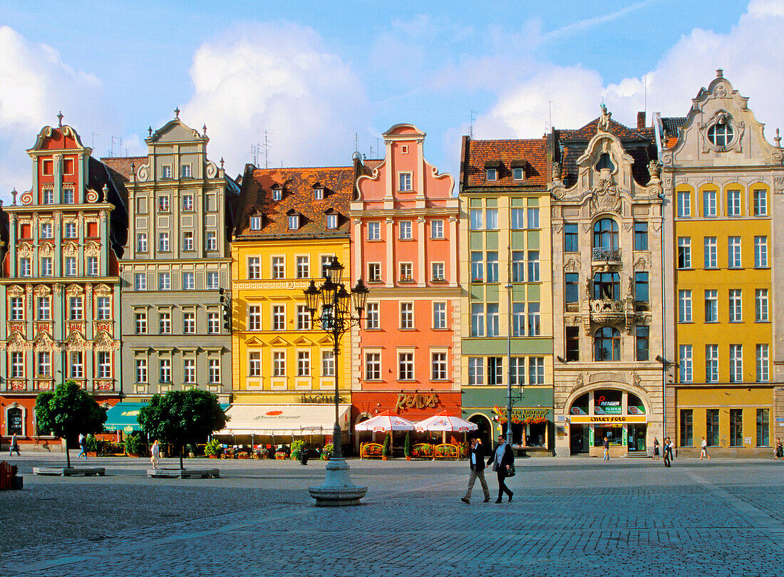 Main Market Square in Old Town Wroclaw of Poland