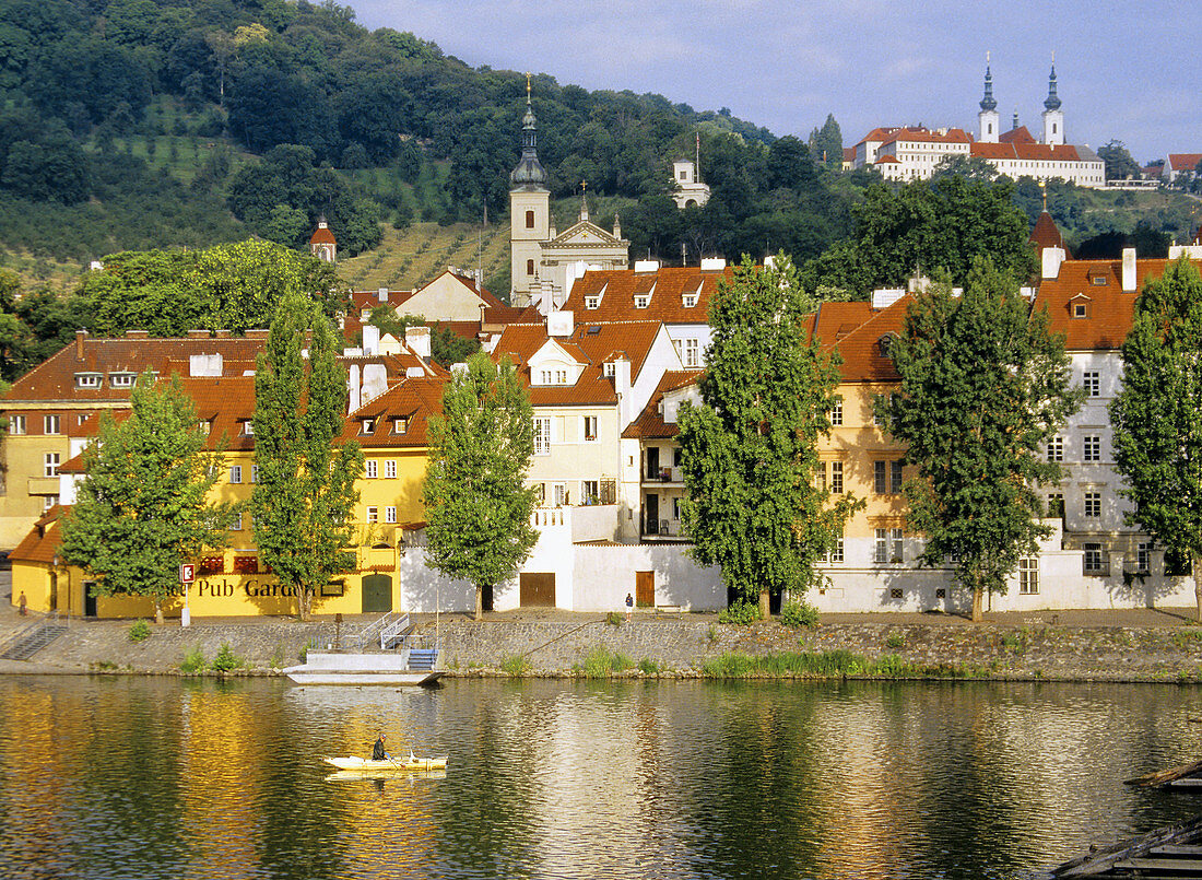 Prague on Vltava River in Prague, Czech Republic