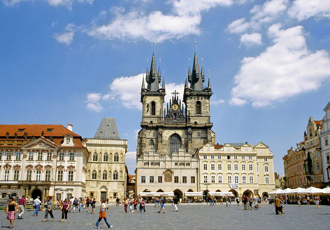 Church of Our Lady Before Tyn at Old Town Square in Prague, Czech Republic