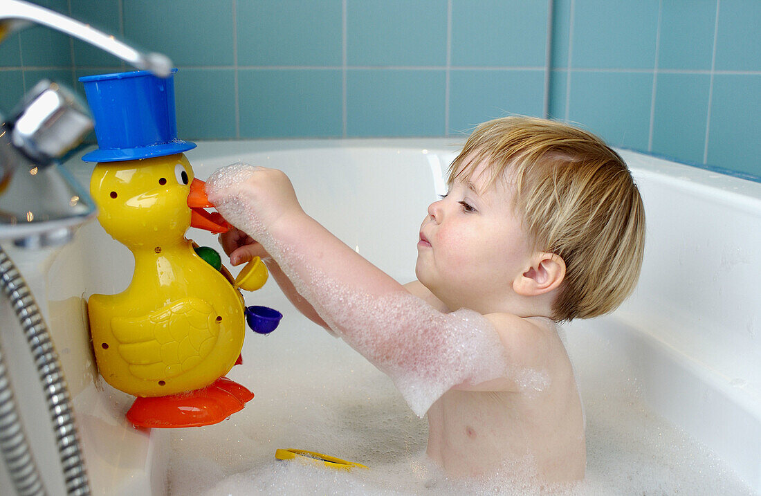 Girl taking a bath