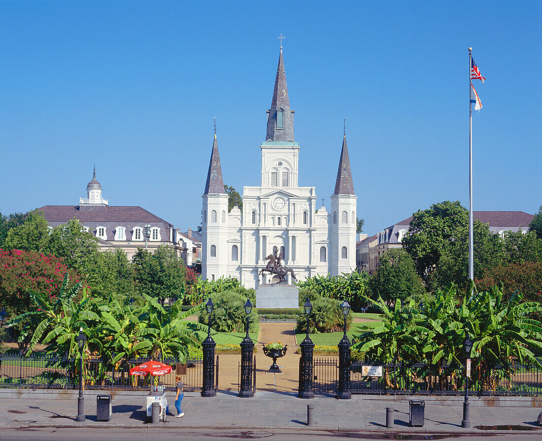 Saint Louis Cathedral, Jackson Square. New Orleans. Louisiana. USA.