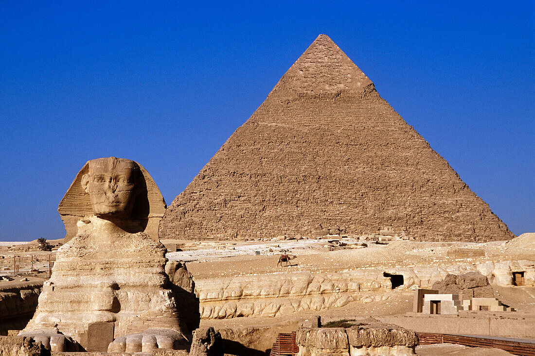 Sphinx and Pyramid. Giza. Egypt