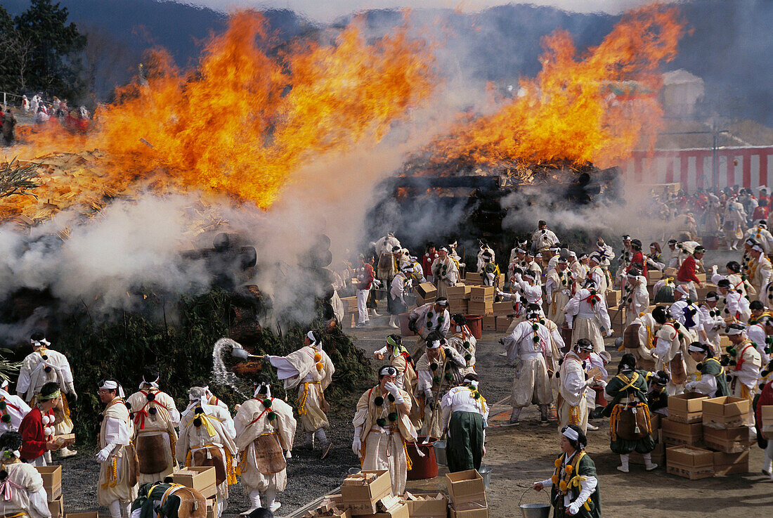 Agon-shu prayers during Hoshi Matsuri (Star festival) fire rites. Kyoto. Japan