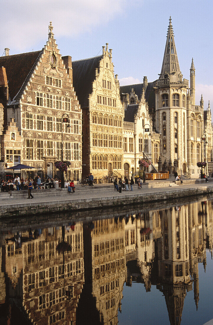 Graslei street (street of the herbs and vegetables). Gent. Belgium