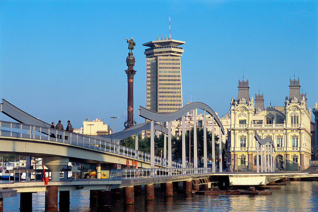 Rambla de Mar in Barcelona. Catalonia. Spain