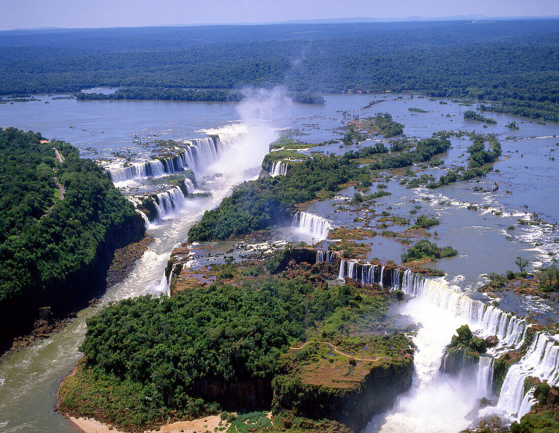 Aerial view of Iguazu Falls. Argentina-Brazil border