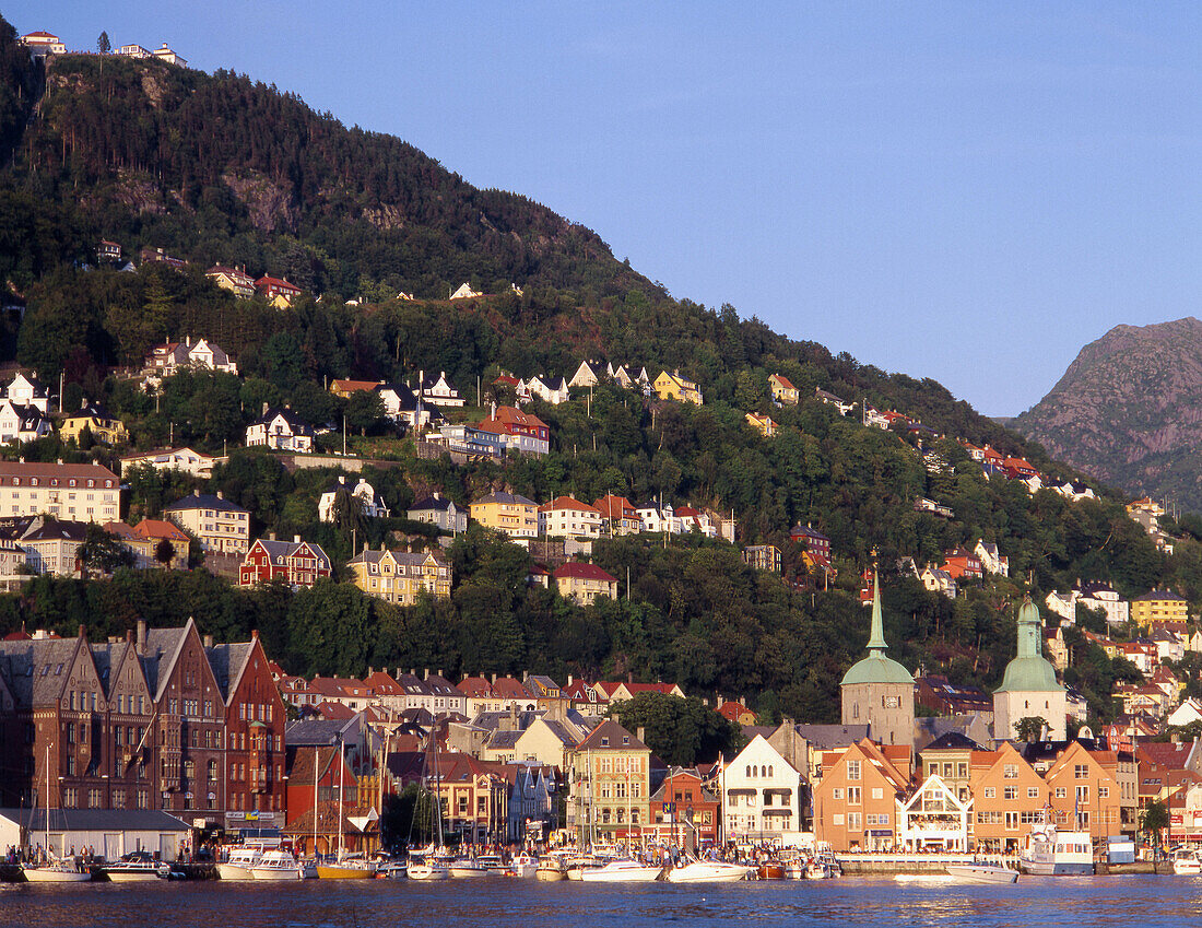 General view on harbour, Bergen. Norway