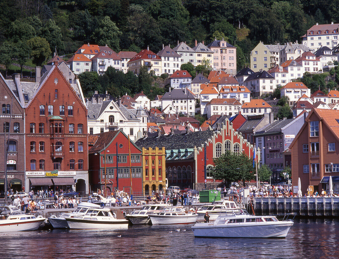 General view on harbour, Bergen. Norway