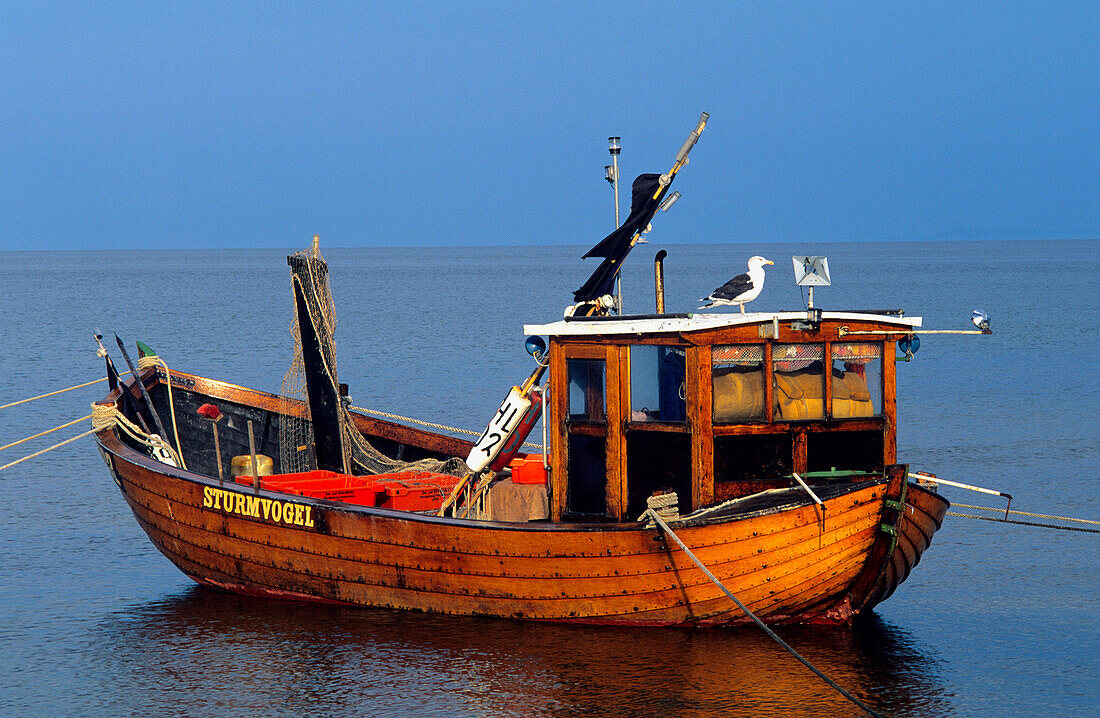 Europe, Germany, Mecklenburg-Western Pomerania, isle of Usedom, seaside resort Ahlbeck, fishing boat