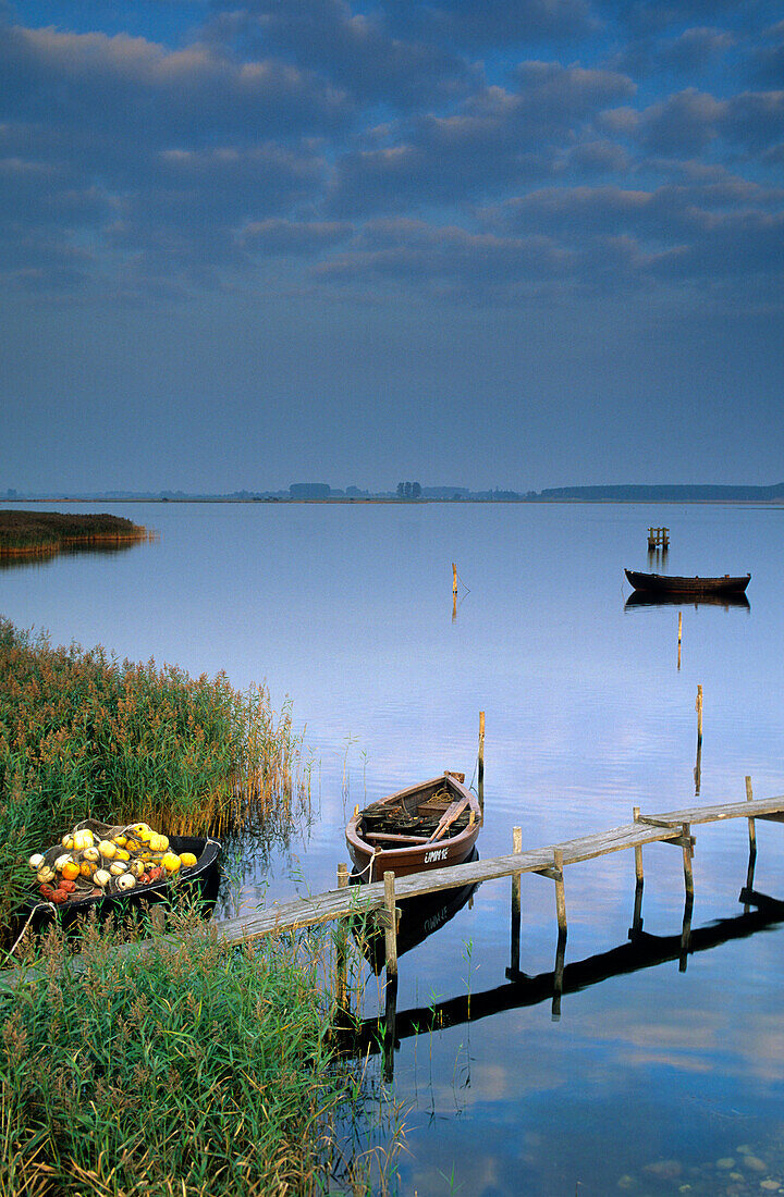 Europe, Germany, Mecklenburg-Western Pomerania, isle of Rügen, small pier on the island of Ummanz