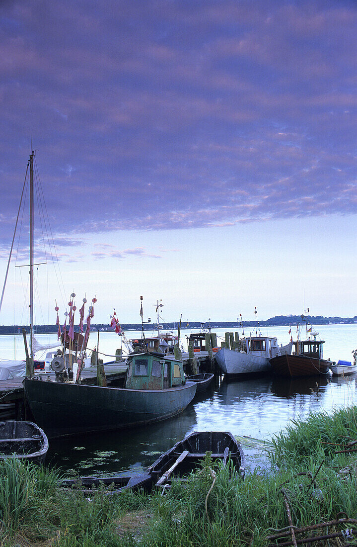 Fishing boats, Gross Zicker, Rugen island, Mecklenburg-Western Pomerania, Germany