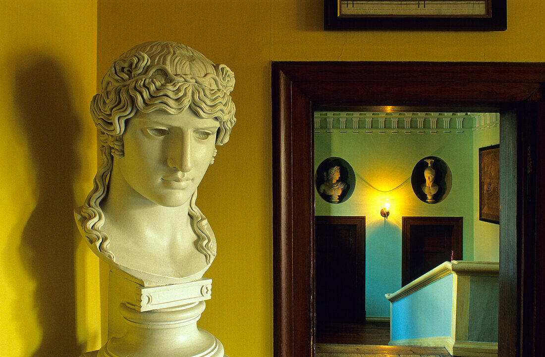 Europe, Germany, Thuringia, Weima, Goethe's House, the yellow room with a bust