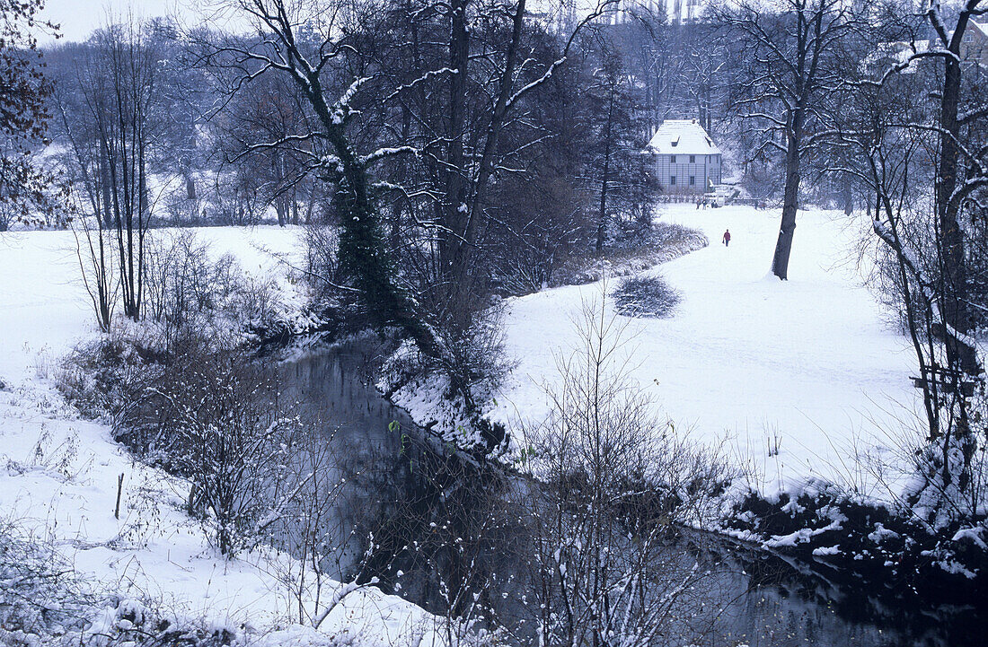 Goethes Gartenhaus im Park an der Ilm im Winter, Weimar, Thüringen, Deutschland