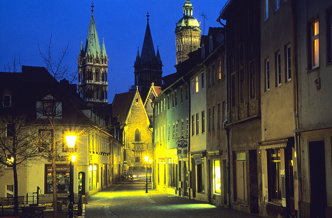 Naumburger Dom bei Nacht, Naumburg, Sachsen-Anhalt, Deutschland